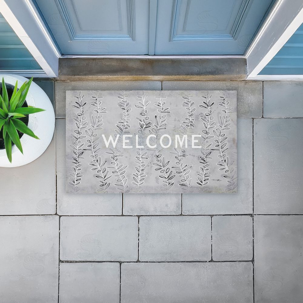 Tim Coffey | Welcome Ivy Vine Sprigs Non-Woven Door Mat