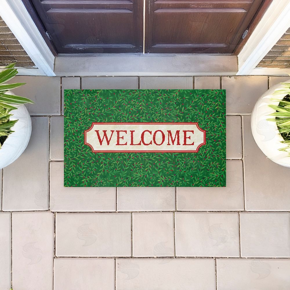 Tim Coffey | Curled Ivy Vines Welcome Non-Woven Door Mat