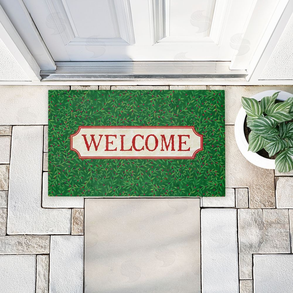 Tim Coffey | Curled Ivy Vines Welcome Non-Woven Door Mat