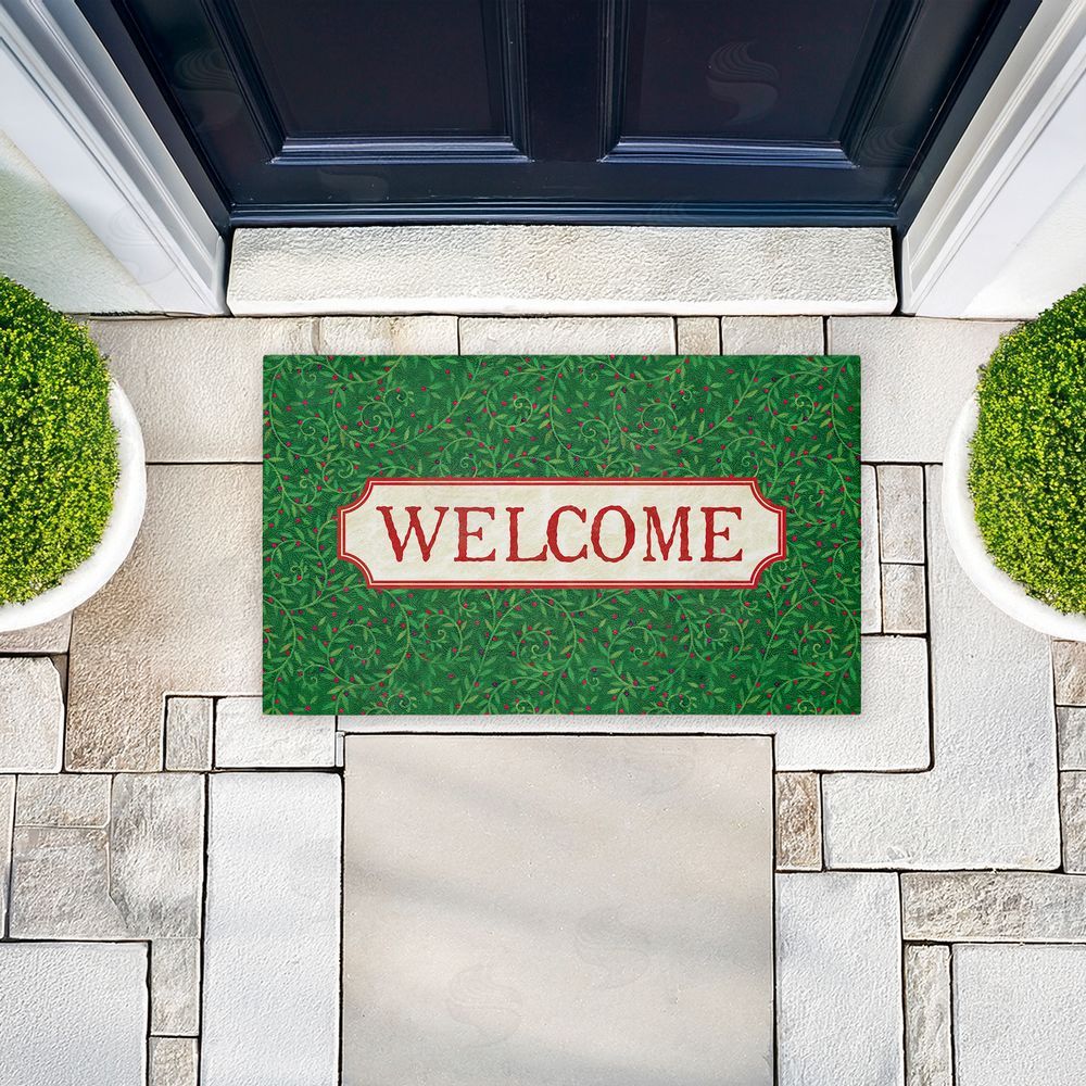 Tim Coffey | Curled Ivy Vines Welcome Non-Woven Door Mat