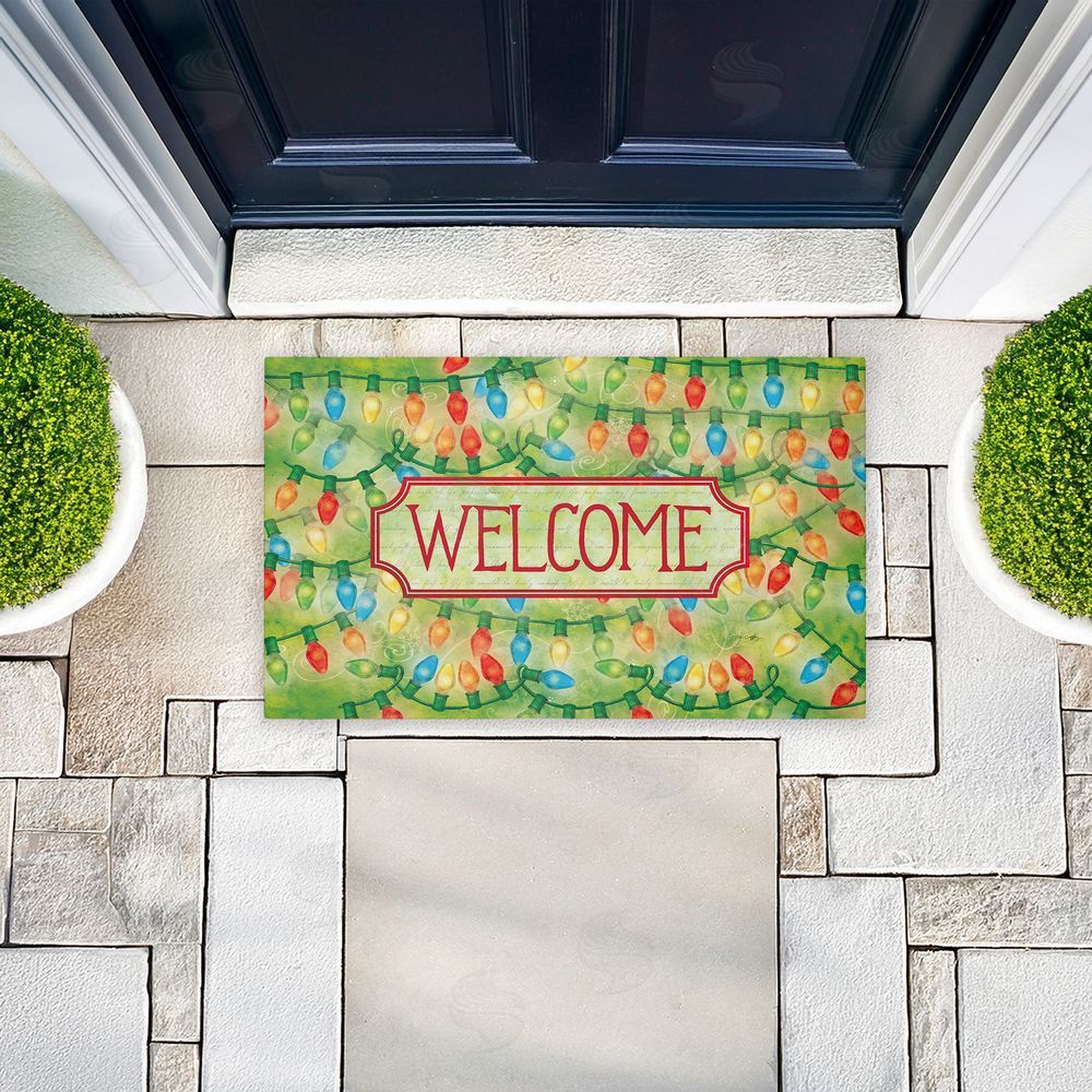 Tim Coffey | Cheerful Holiday Lights Welcome Non-Woven Door Mat