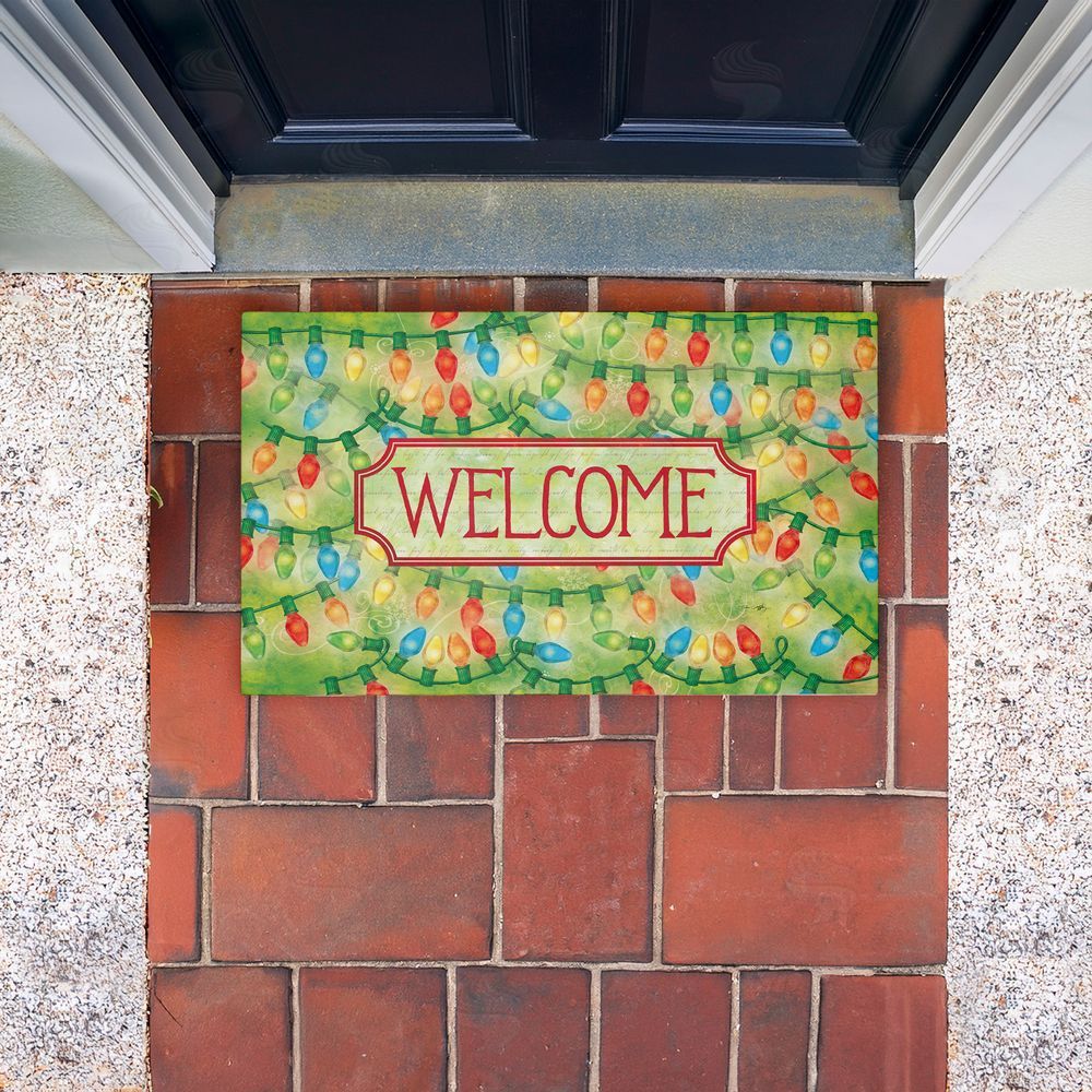 Tim Coffey | Cheerful Holiday Lights Welcome Non-Woven Door Mat