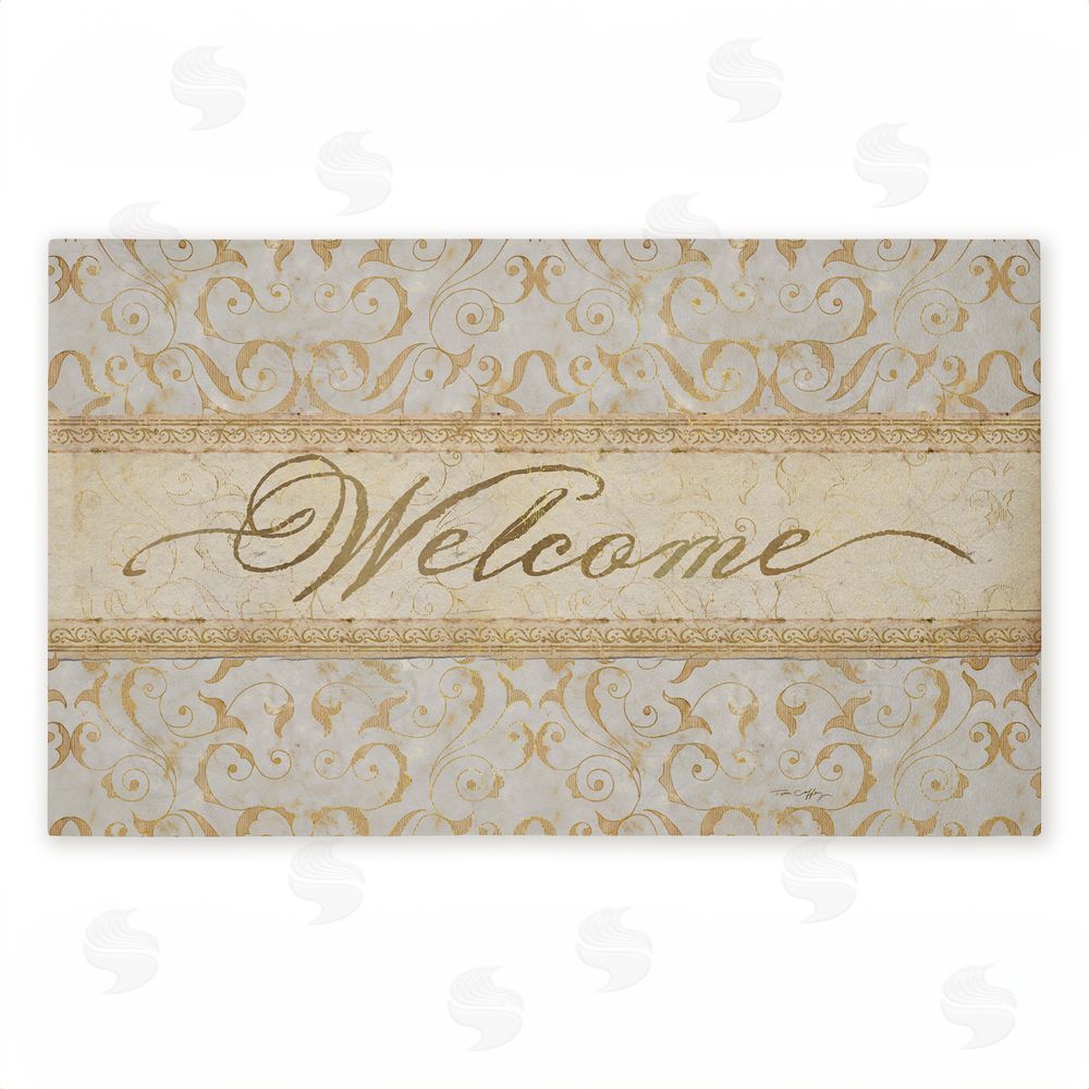 Tim Coffey | Vintage Damask Neutrals Entry Non-Woven Door Mat