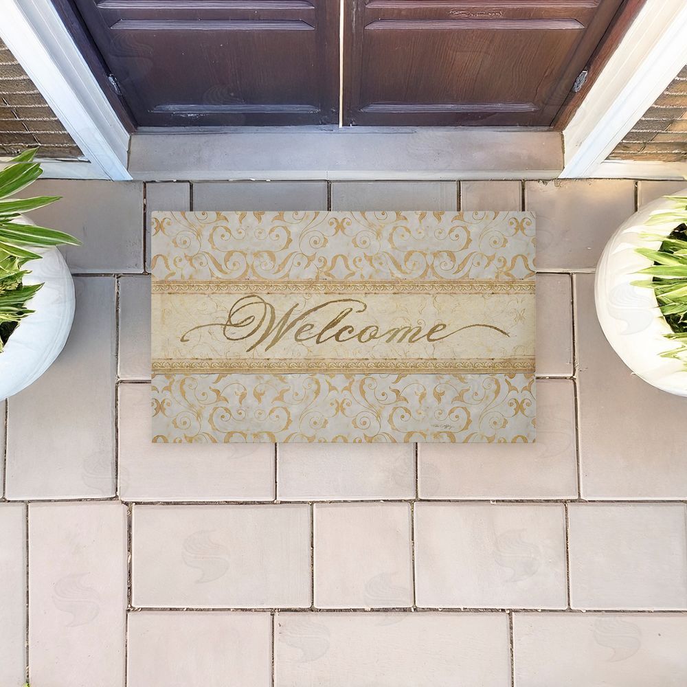 Tim Coffey | Vintage Damask Neutrals Entry Non-Woven Door Mat