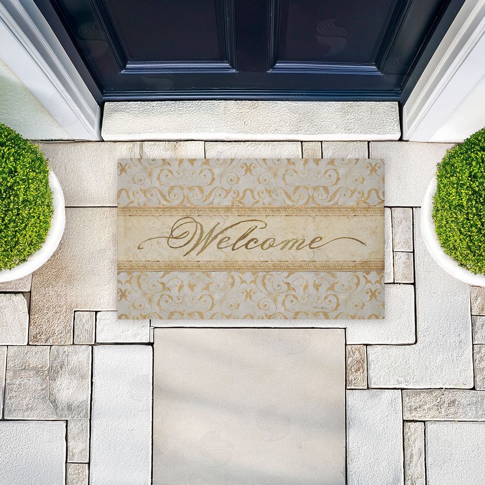 Tim Coffey | Vintage Damask Neutrals Entry Non-Woven Door Mat