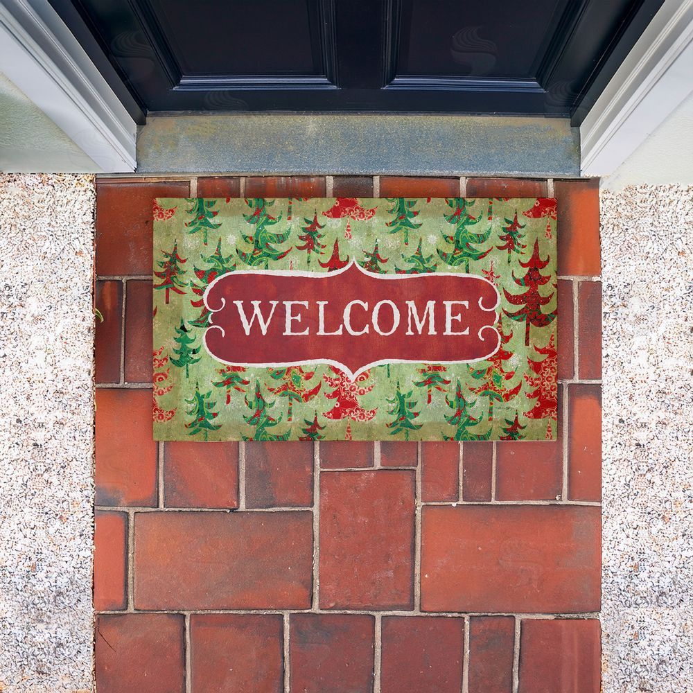 Tim Coffey | Antique Welcome Whimsical Trees Non-Woven Door Mat