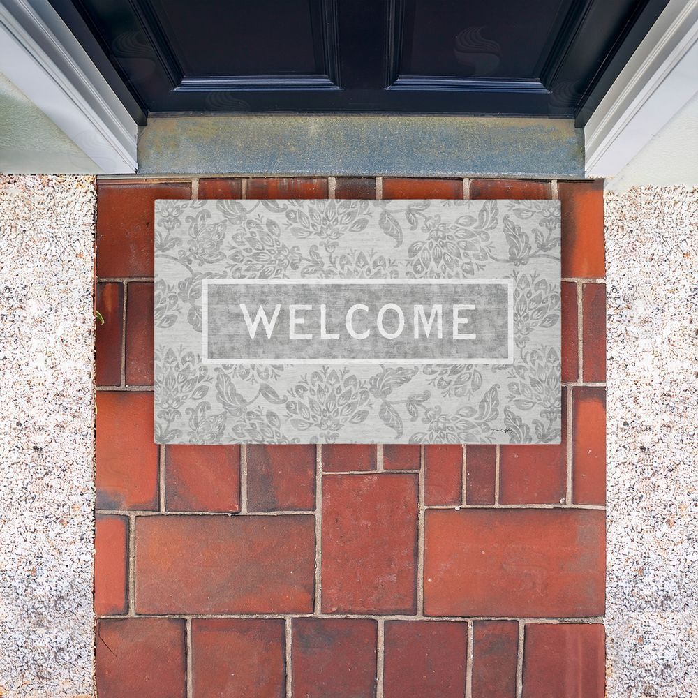 Tim Coffey | Distressed Ornate Florals Welcome Non-Woven Door Mat