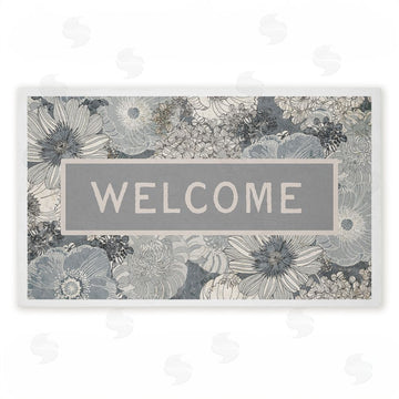 Tim Coffey | Monochrome Blooms Welcome Non-Woven Door Mat
