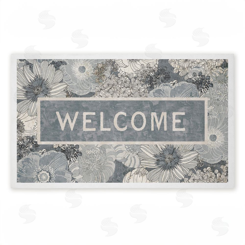 Tim Coffey | Welcome on Detailed Blooms Non-Woven Door Mat