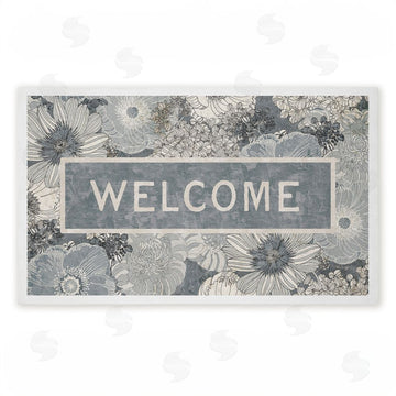 Tim Coffey | Welcome on Detailed Blooms Non-Woven Door Mat