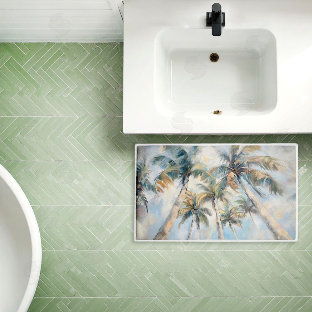 Ramona Murdock | Swaying Palms Abstract Plush Bath Mat