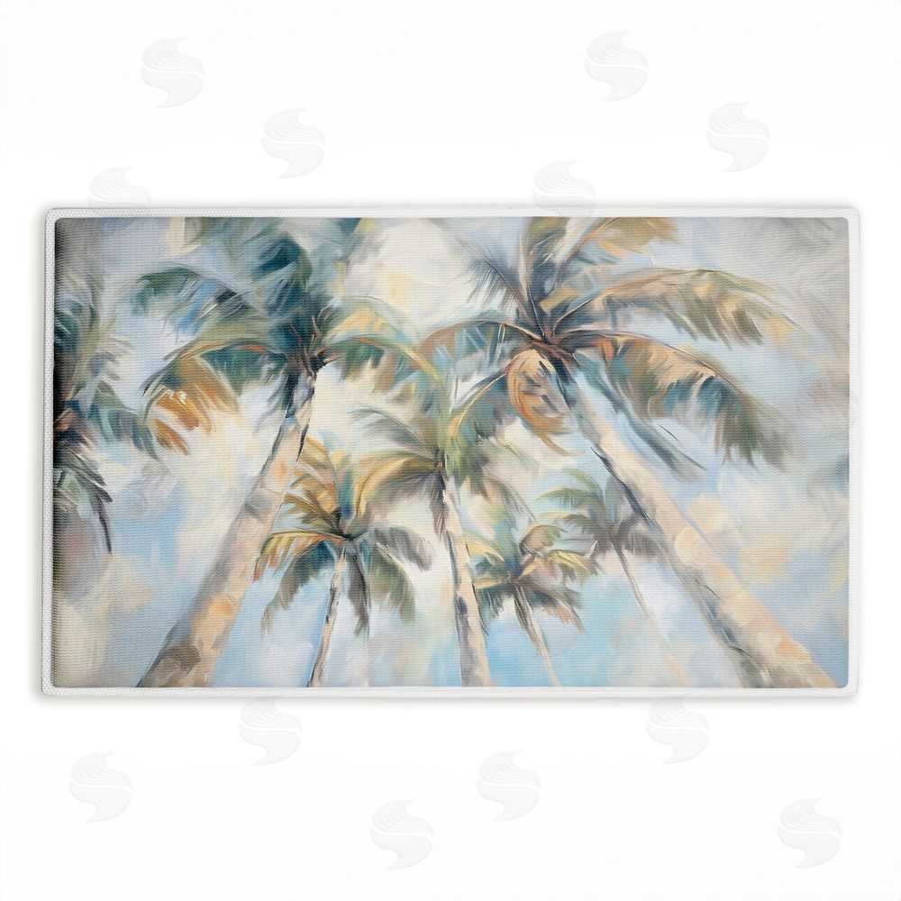 Ramona Murdock | Swaying Palms Abstract Plush Bath Mat