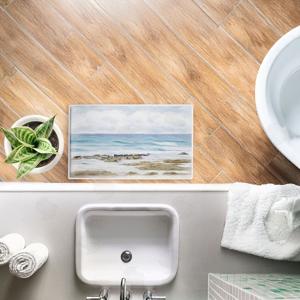 Ramona Murdock | Wave Therapy Rocky Shore Plush Bath Mat