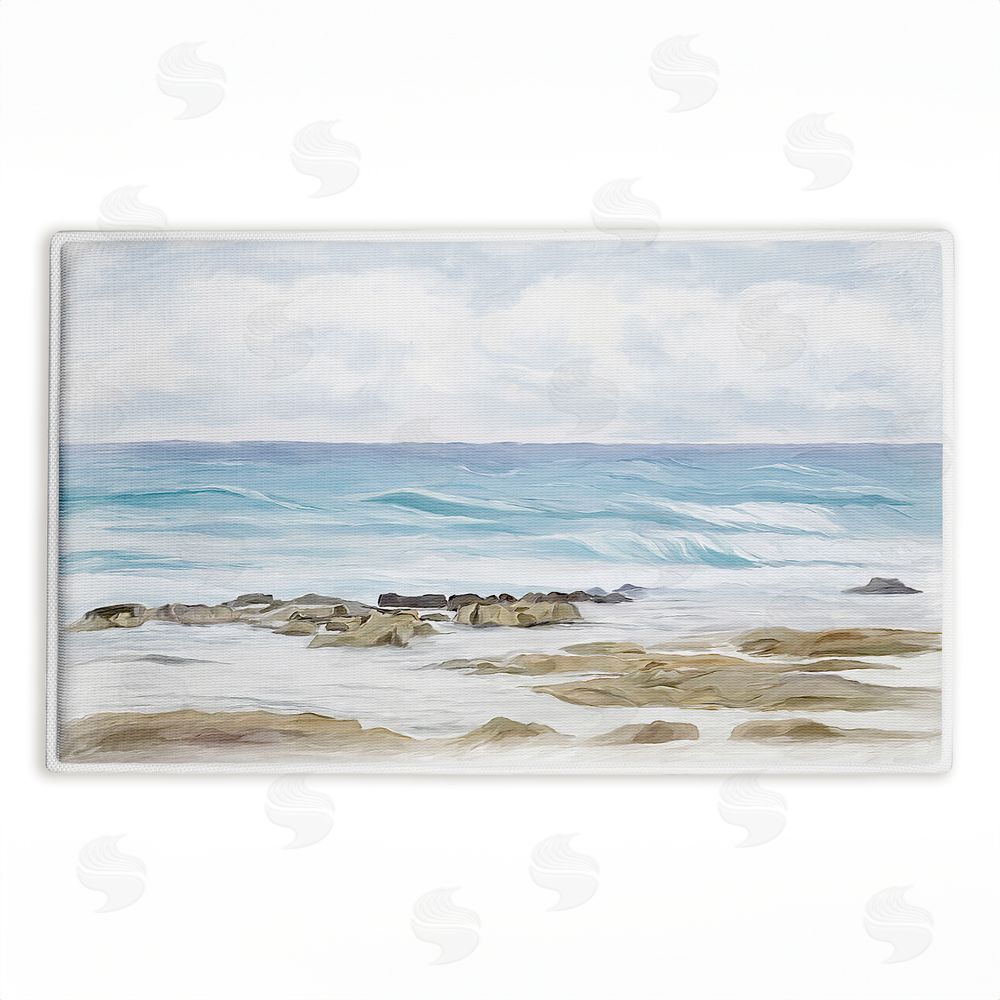 Ramona Murdock | Wave Therapy Rocky Shore Plush Bath Mat