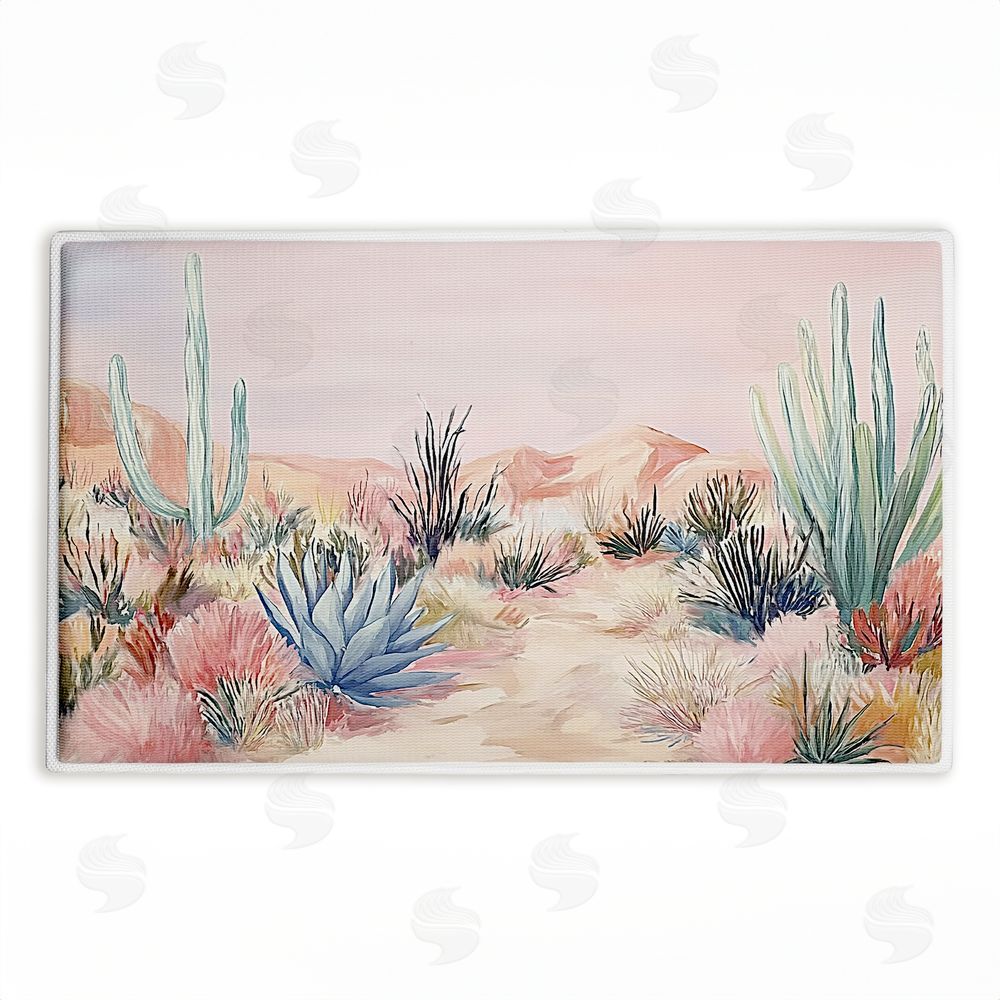 Ramona Murdock | Desert Wonderland Cacti Plush Bath Mat