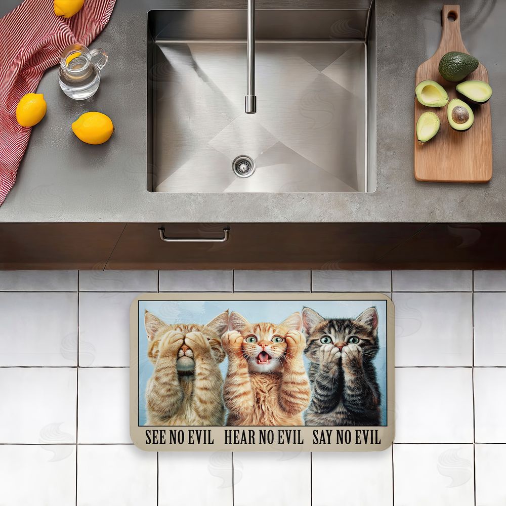 Jim Baldwin | See No Evil Cats Trio Anti-Fatigue Mat