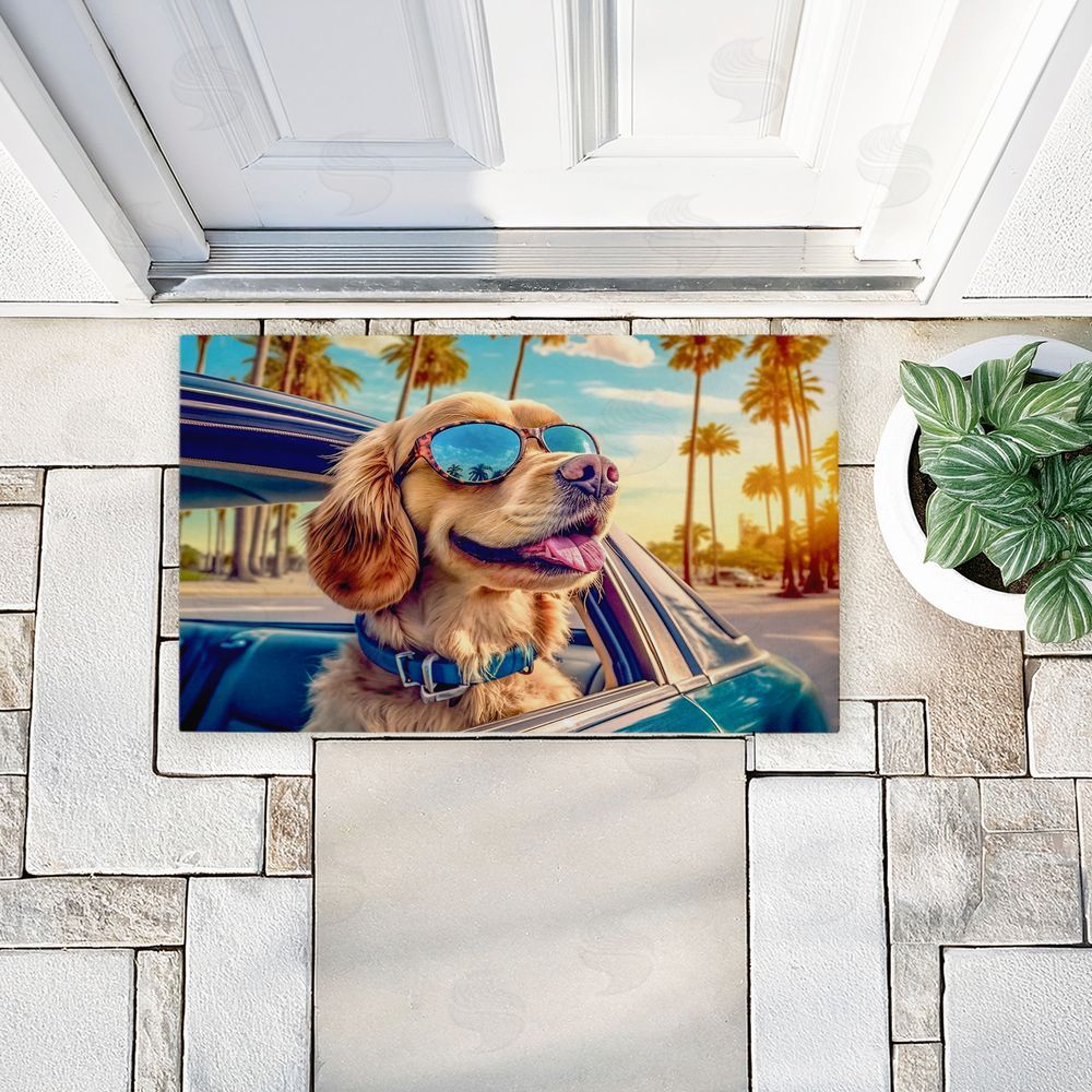 Image World | Cool Puppy Tropical Sunset Non-Woven Door Mat