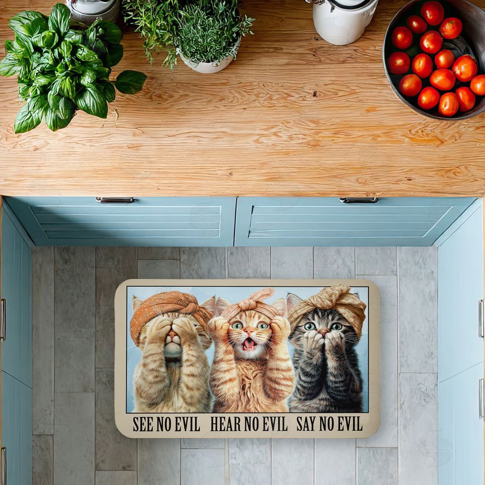 Jim Baldwin | No Evil Cats Trio Anti-Fatigue Mat