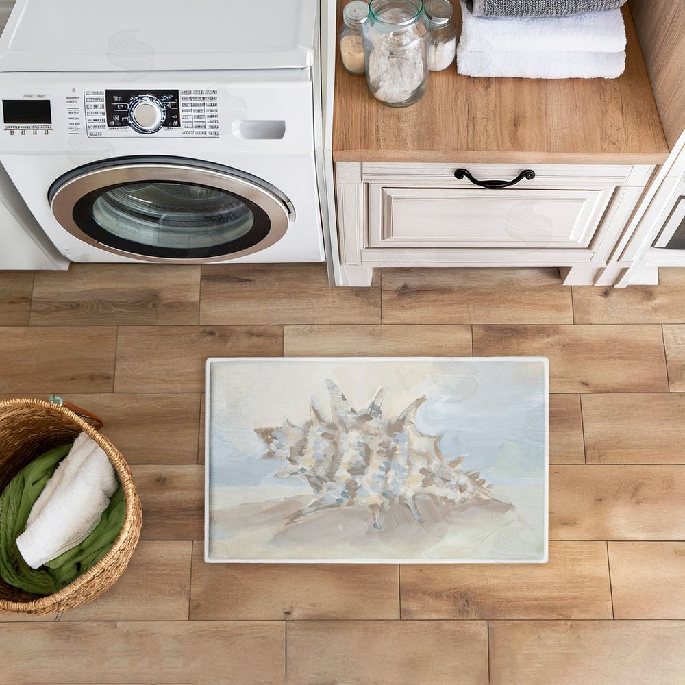 Jetty Home, LLC | Spiky Seashell on Shore Plush Bath Mat