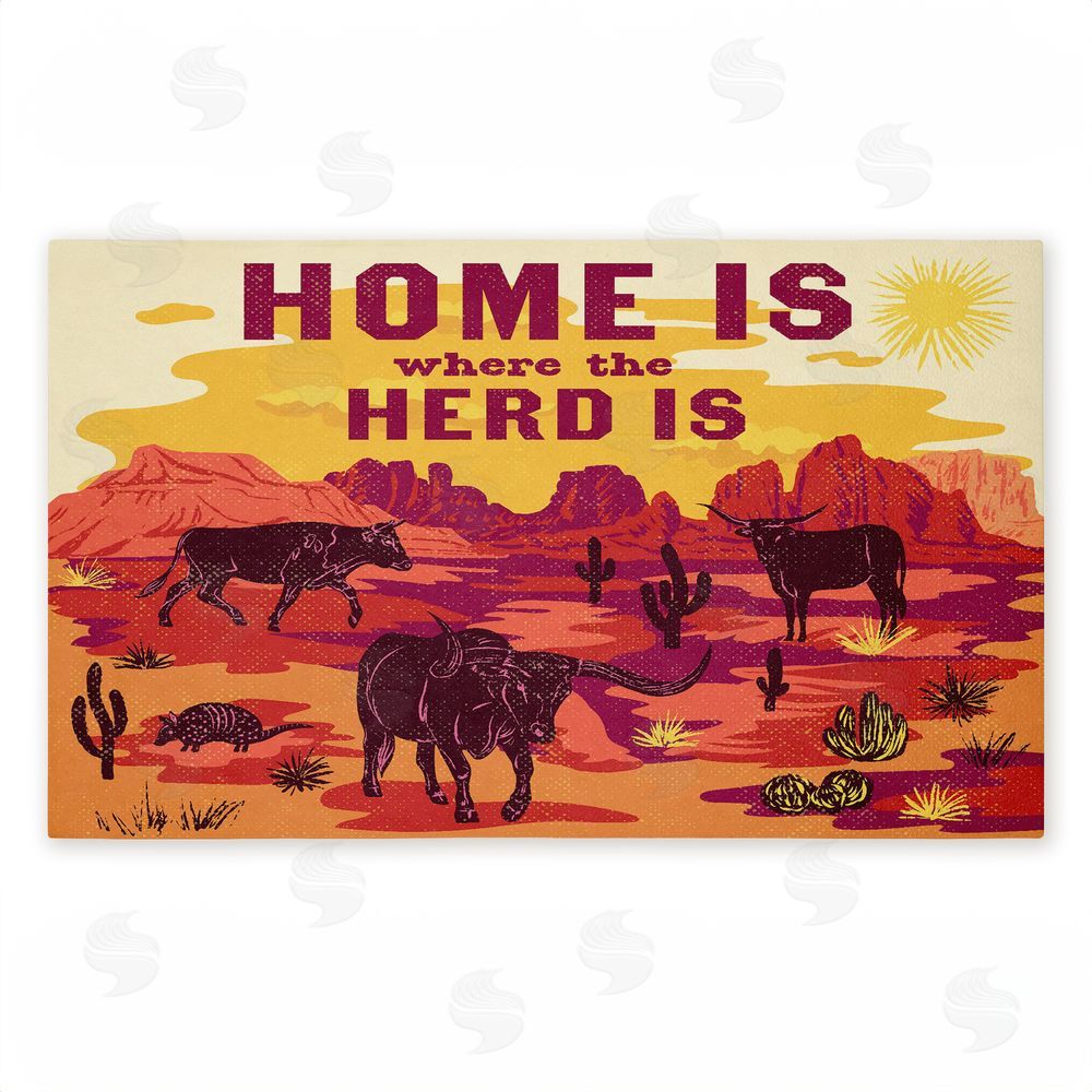 Diane Labombarbe | Where The Herd Is Desert Scene Non-Woven Door Mat