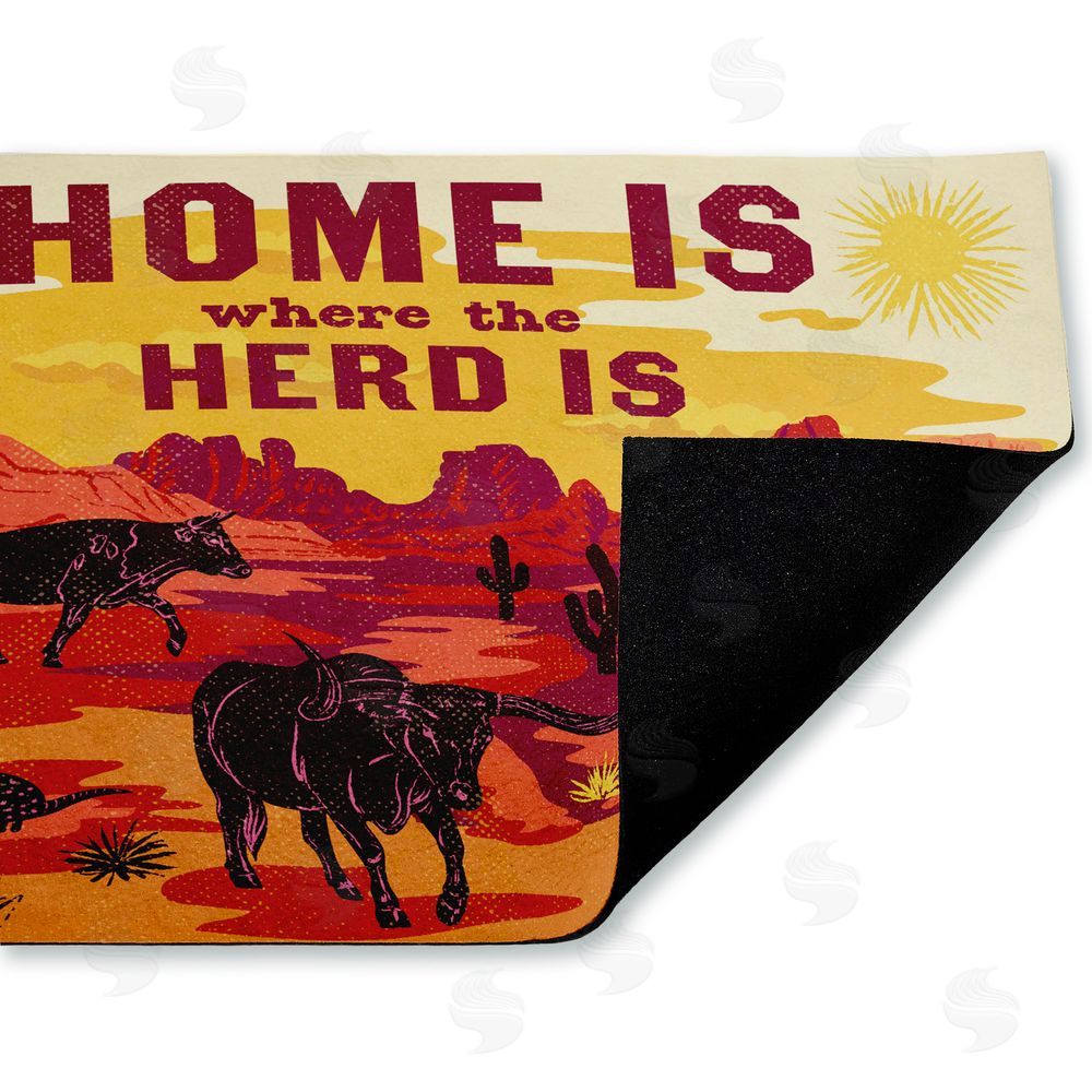 Diane Labombarbe | Where The Herd Is Desert Scene Non-Woven Door Mat