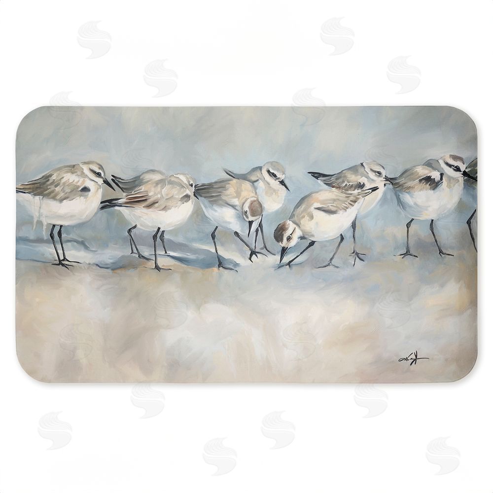 Ramona Murdock | Shore Birds In A Line Anti-Fatigue Mat