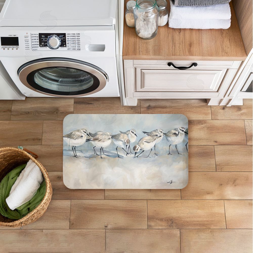 Ramona Murdock | Shore Birds In A Line Anti-Fatigue Mat