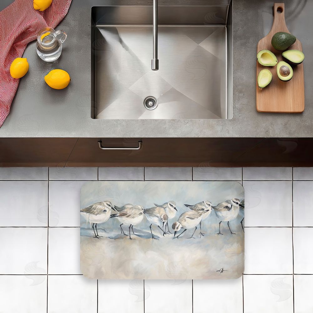 Ramona Murdock | Shore Birds In A Line Anti-Fatigue Mat