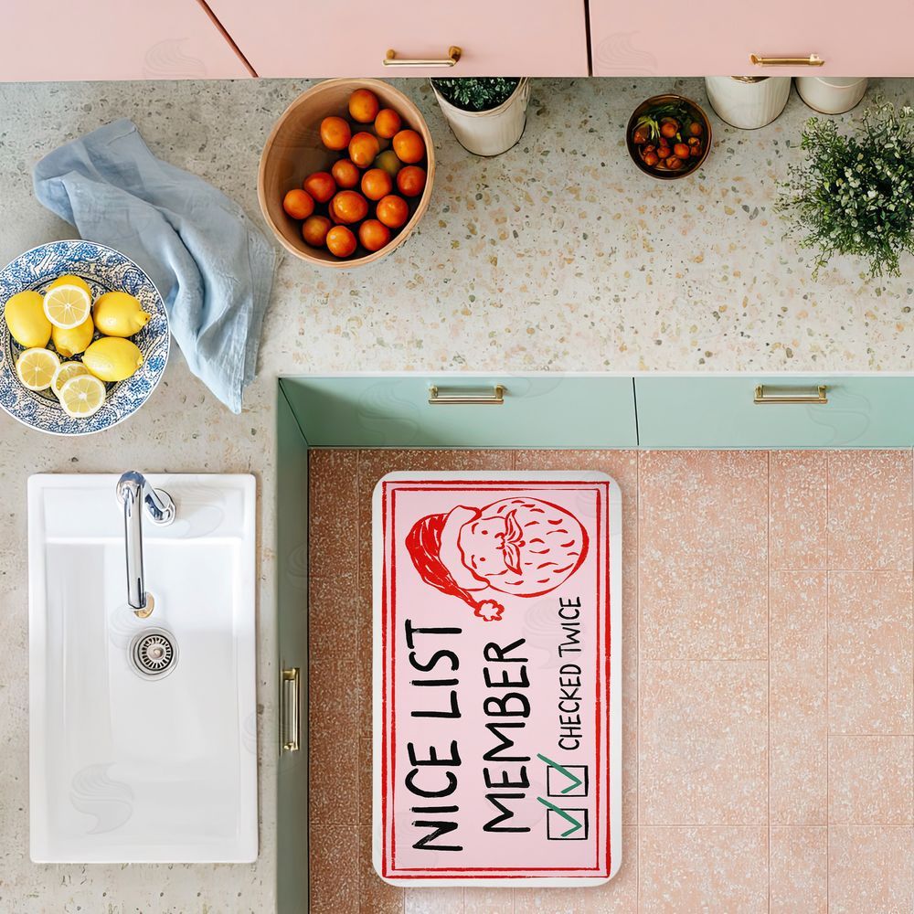 JJ Design House LLC | Pink Nice List Ticket Anti-Fatigue Mat