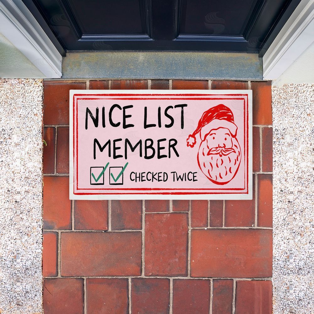 JJ Design House LLC | Pink Nice List Ticket Non-Woven Door Mat