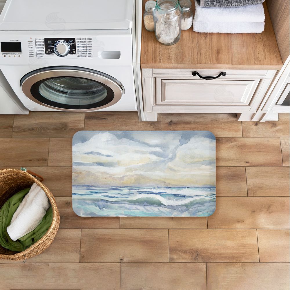 Audrey Jeanne Roberts | Tranquil Watercolor Waves Anti-Fatigue Mat