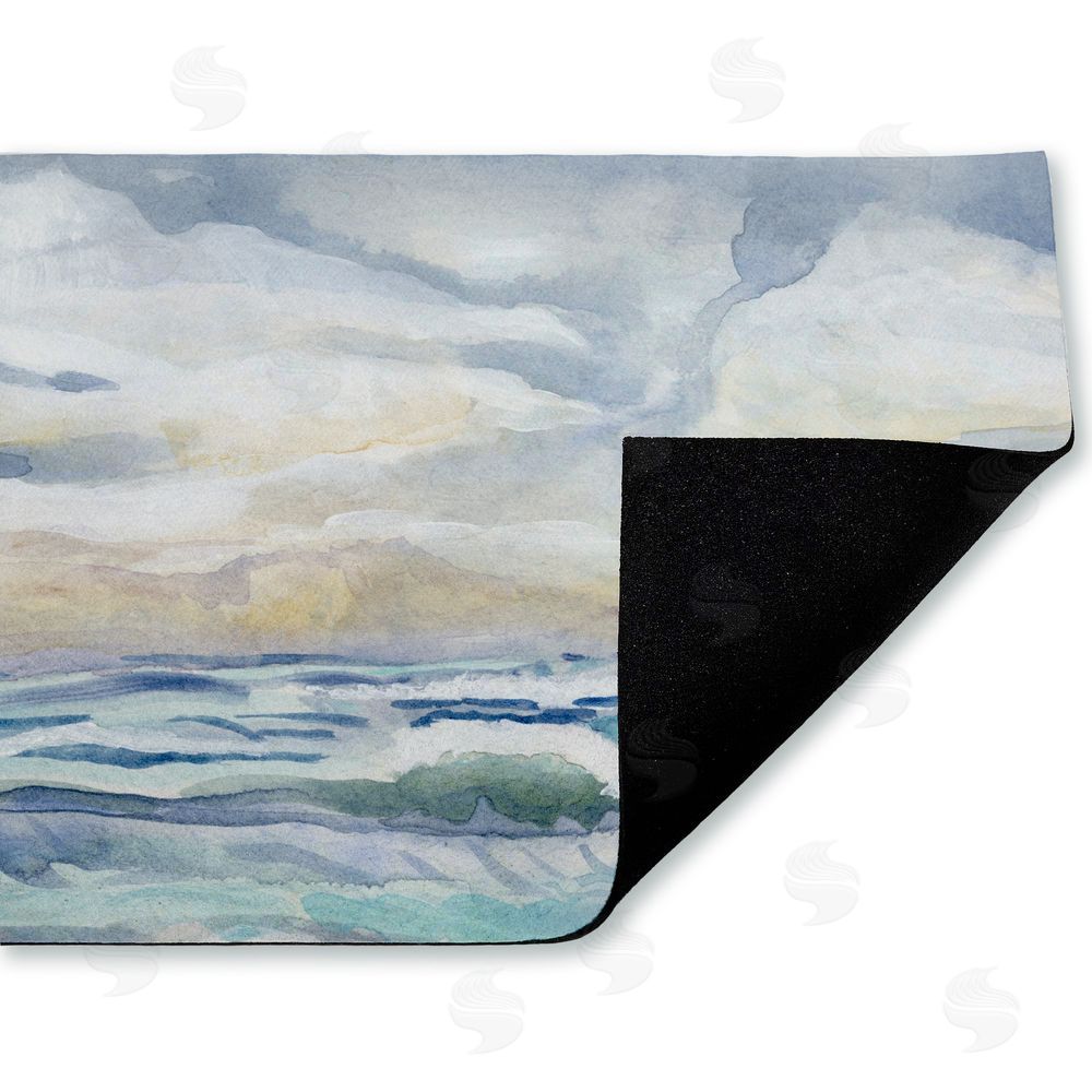 Audrey Jeanne Roberts | Tranquil Watercolor Waves Non-Woven Door Mat