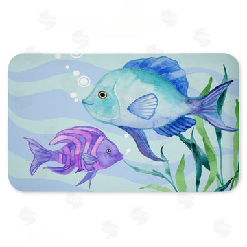 Audrey Jeanne Roberts | Fun Fish Blue & Purple Anti-Fatigue Mat