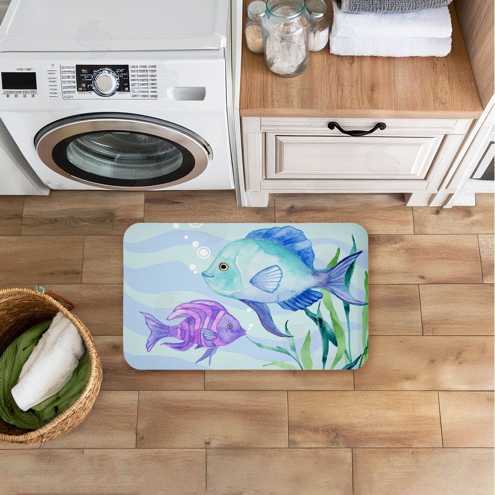 Audrey Jeanne Roberts | Fun Fish Blue & Purple Anti-Fatigue Mat
