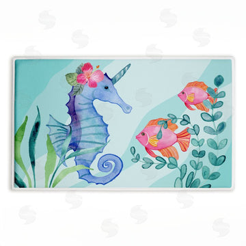 Audrey Jeanne Roberts | Horned Seahorse & Fish Plush Bath Mat