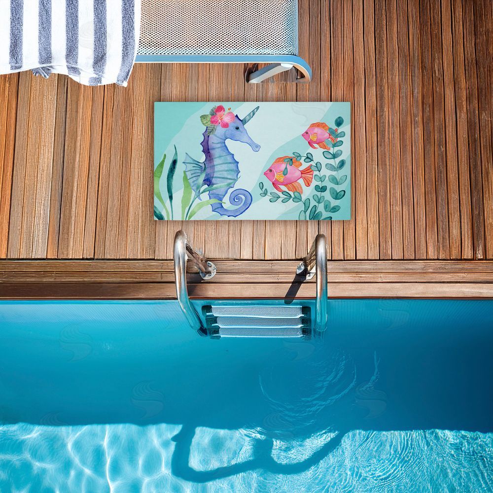 Audrey Jeanne Roberts | Horned Seahorse & Fish Non-Woven Door Mat
