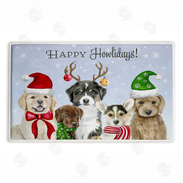 Brett Blumenthal | Happy Howlidays Puppies Plush Bath Mat