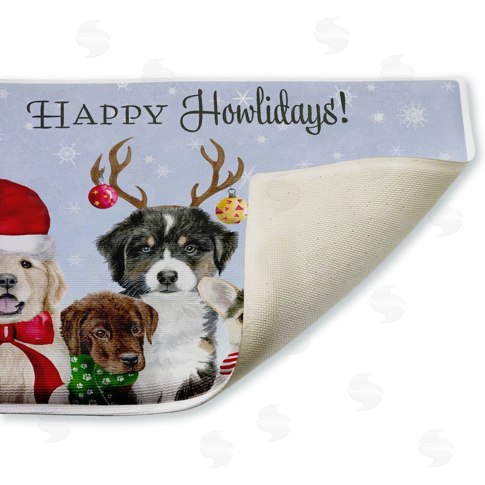 Brett Blumenthal | Happy Howlidays Puppies Plush Bath Mat