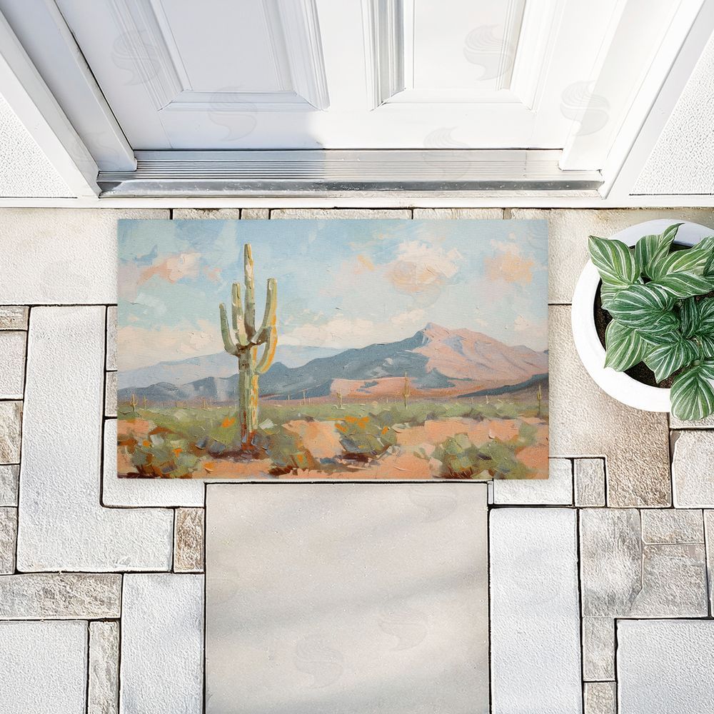 Nina Blue | Cactus & Mountain View Non-Woven Door Mat