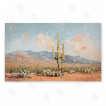 Nina Blue | Pink Desert Cactus Landscape Non-Woven Door Mat