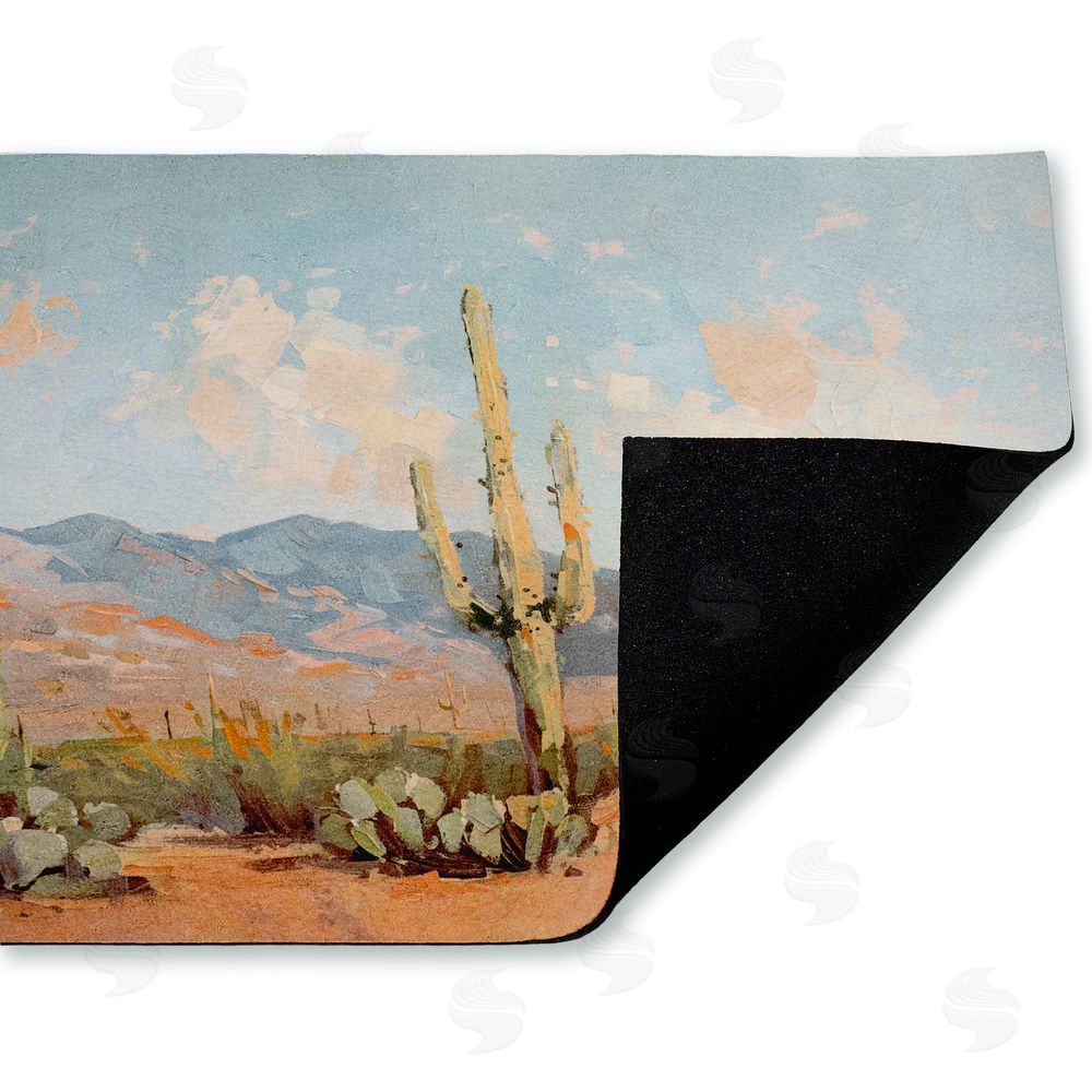 Nina Blue | Pink Desert Cactus Landscape Non-Woven Door Mat