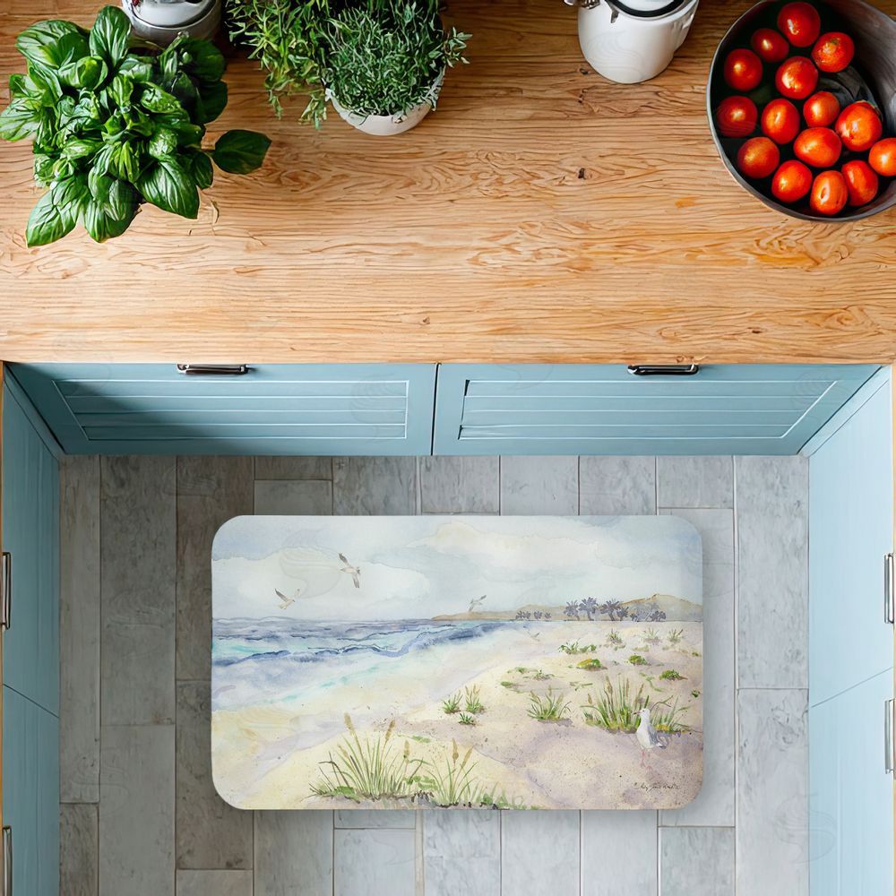 Audrey Jeanne Roberts | Seagull by Beach Shore Anti-Fatigue Mat