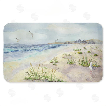Audrey Jeanne Roberts | Seagull by Beach Shore Anti-Fatigue Mat