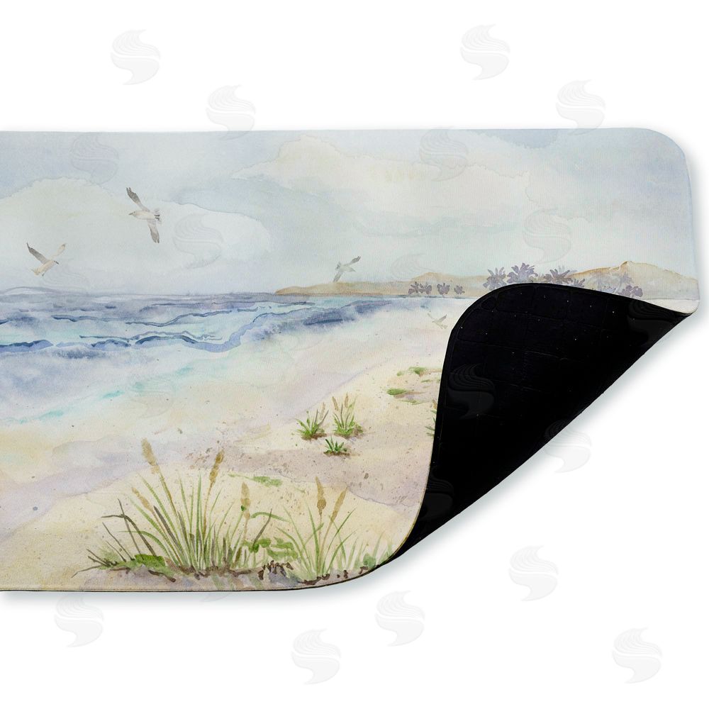 Audrey Jeanne Roberts | Seagull by Beach Shore Anti-Fatigue Mat