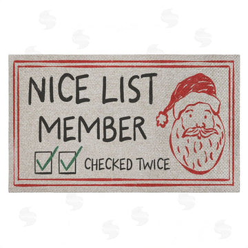 JJ Design House LLC | Nice List Member Checked Twice Faux Sisal Door Mat