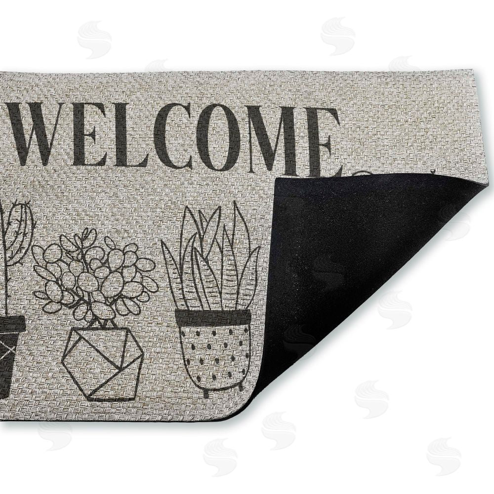 Deane Beesley | Various Potted Cactus Welcome Faux Sisal Door Mat