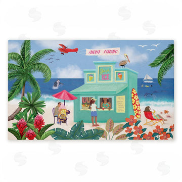 Darlene Seale | Aloha Island Beach Scene Non-Woven Door Mat