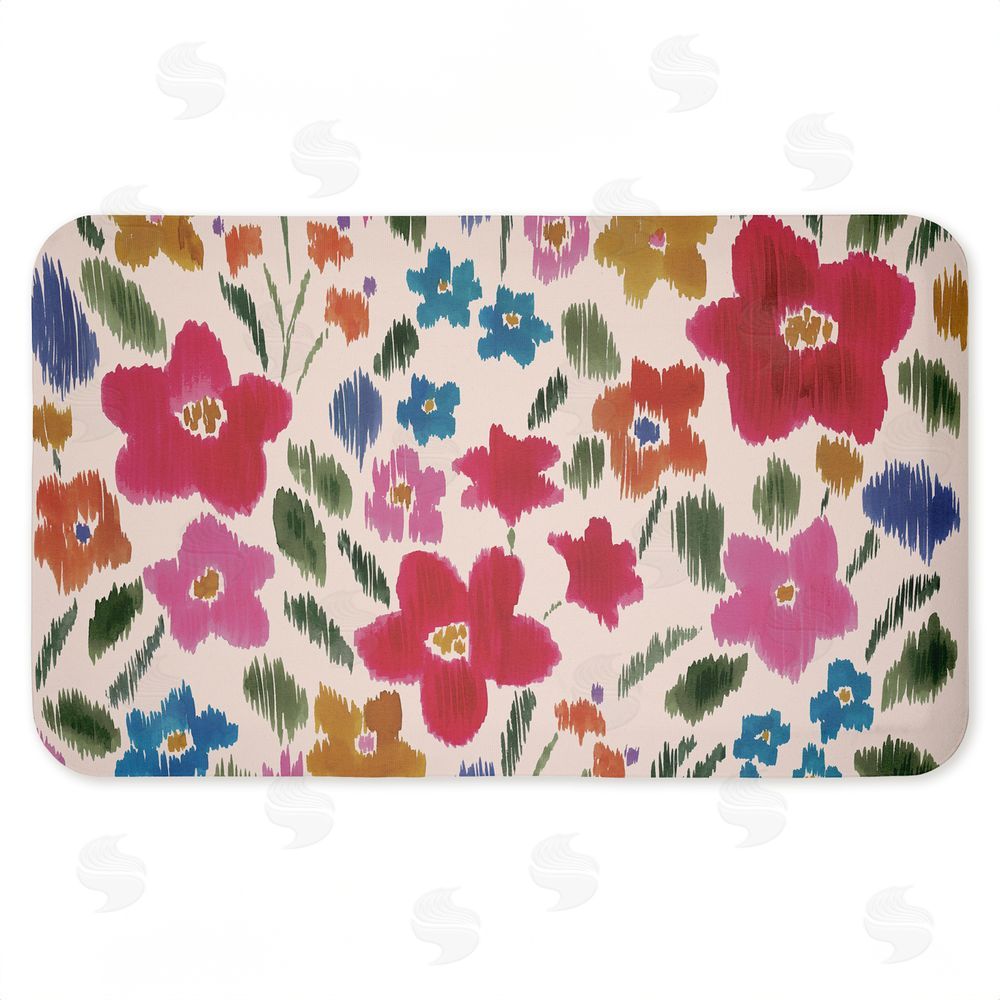 Heather McLaughlin | Boho Ikat Flowers Anti-Fatigue Mat