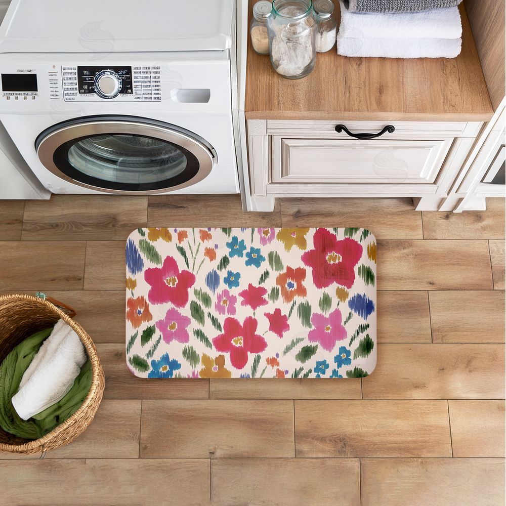 Heather McLaughlin | Boho Ikat Flowers Anti-Fatigue Mat