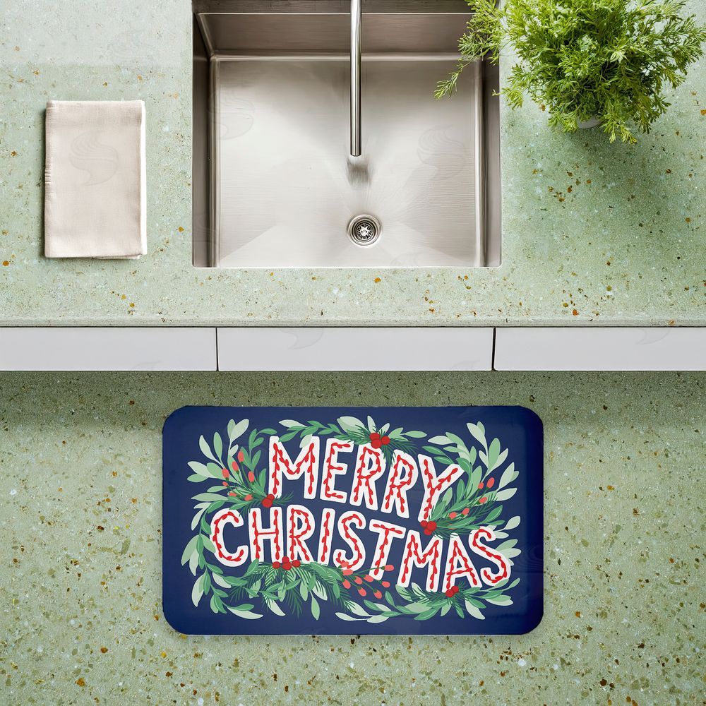 Heather McLaughlin | Merry Christmas & Greenery Anti-Fatigue Mat